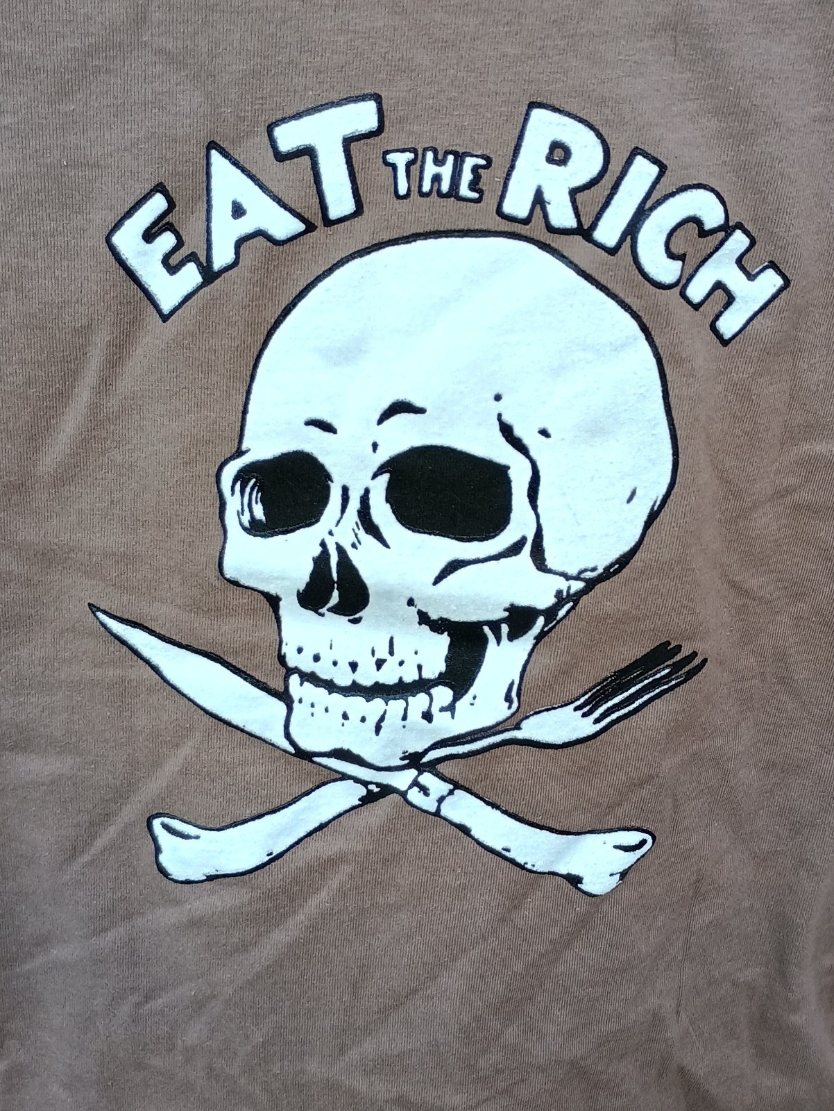 Large EAT THE RICH anti Trump Anti Musk punk T-Shirt antifa Motorhead GBH