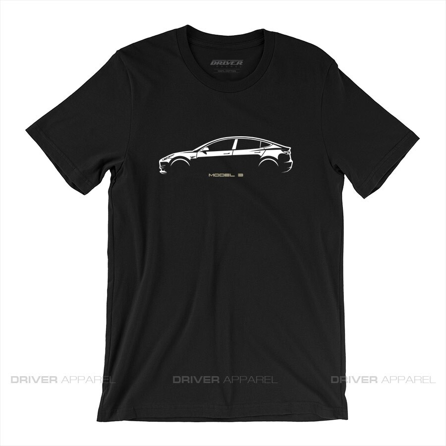 Tesla Model 3 Shirts Hoodies Motors Silhouette Logo Y S X EV Electric Elon Musk