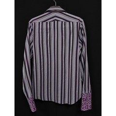 Express Design Studio Modern Fit Striped Shirt Purple Size S