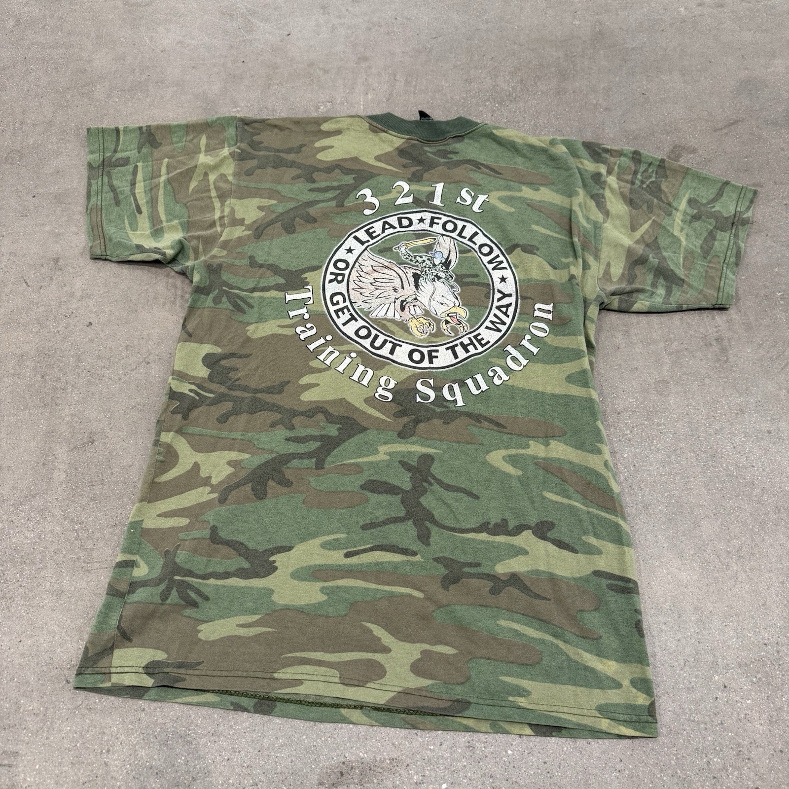 Vintage US Airforce Camo Shirt Medium Rothco 321st Training Squadron Grunge Thin gallery