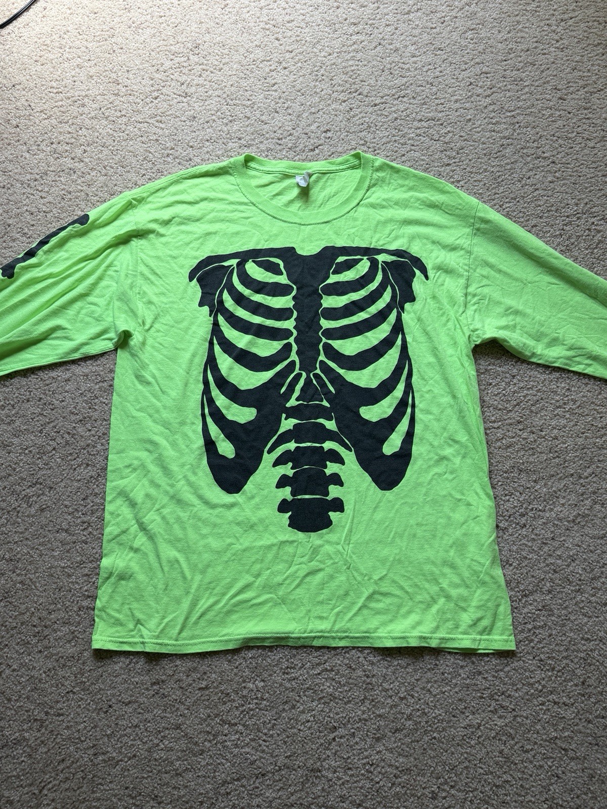 Playboi Carti Die Lit Merch 2018 Neon Green Skeleton L/S Size L gallery