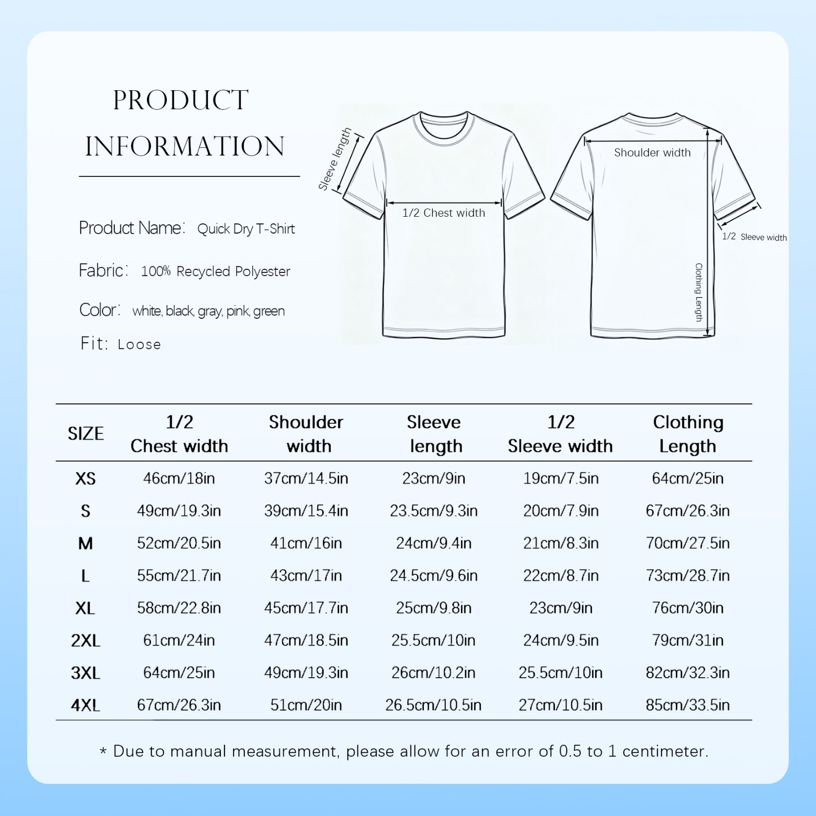 Quick Dry Athletic T-Shirt UPF50+ Moisture Wicking Crew Neck Short Sleeve gallery