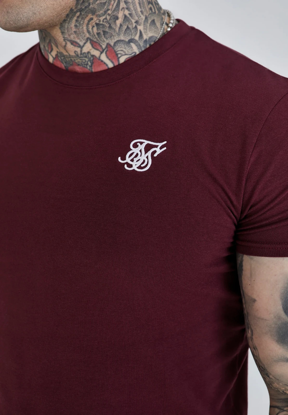 SikSilk Men's Burgundy Essentials T-Shirt Small gallery