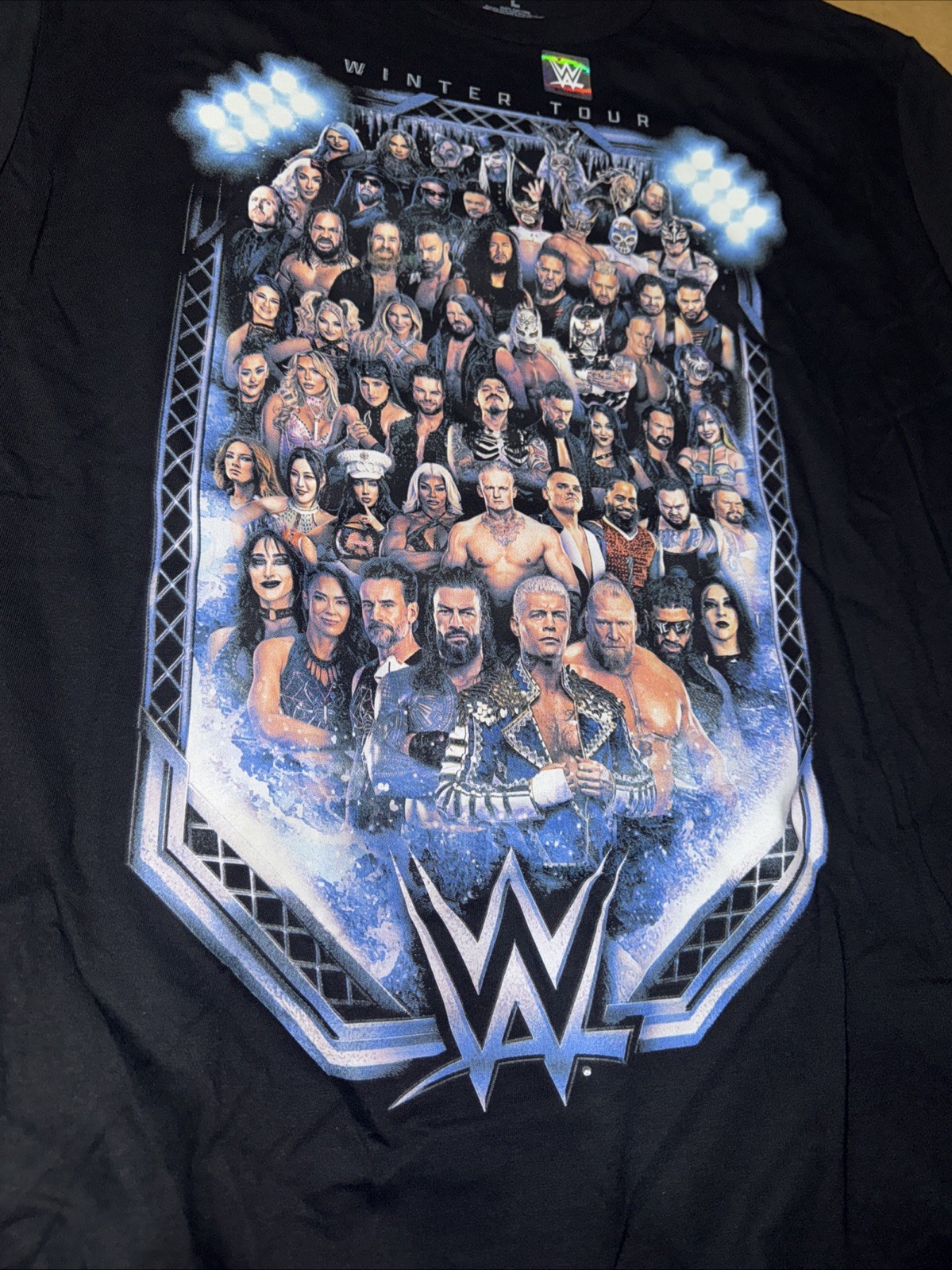 WWE Holiday WInter Tour 2025-2026 I Was There Merch T-shirt Size L in Hand gallery