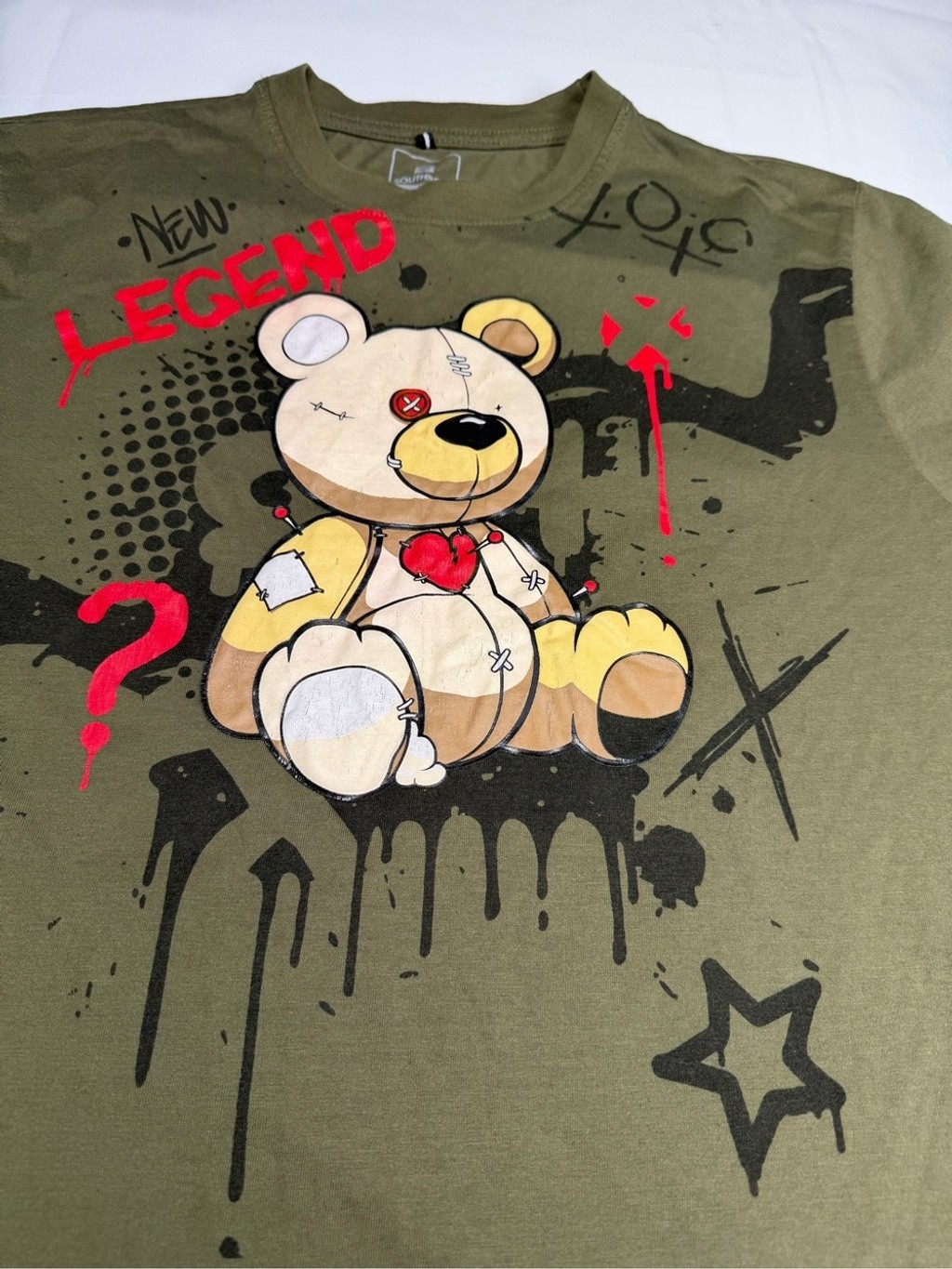 Southpole Olive Green Legend Bear Graphic Logo Tee XL gallery