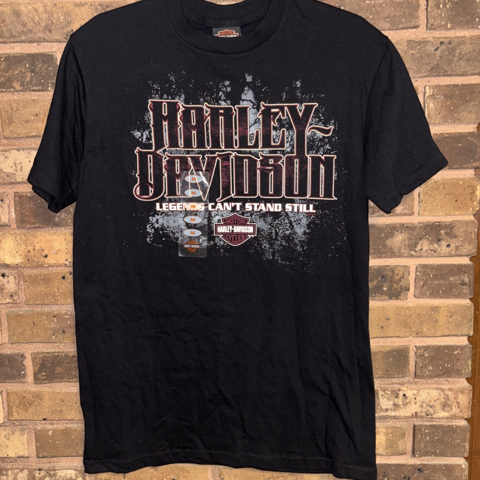NWT Harley-Davidson MENS sz MEDIUM T-Shirt Black TAMPA 38” Imperfections READ gallery
