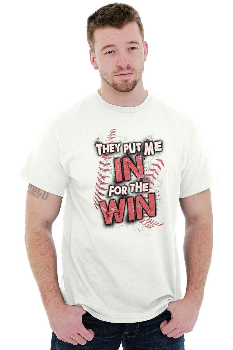 Baseball Sports Athlete Put Me In To Win Mens Casual Crewneck T Shirts Tees gallery