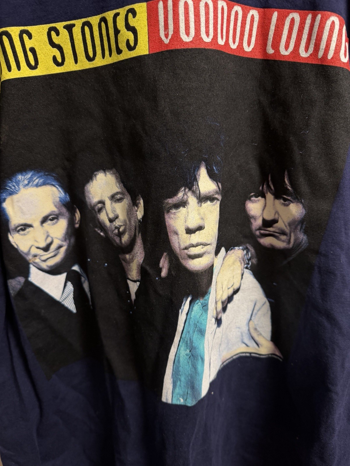 Rolling Stones Voodoo Lounge 1994 Tour Vintage T-Shirt Size XL Brockum Navy Blue gallery