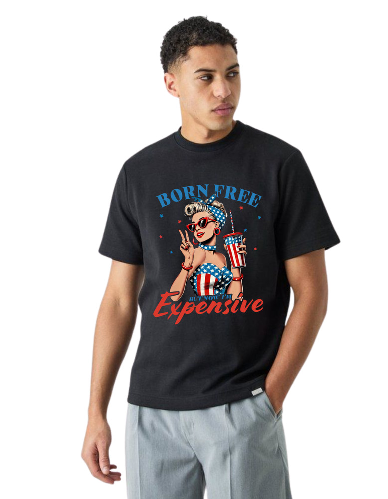 Born Free But Expensive USA Flag Graphic Shirt