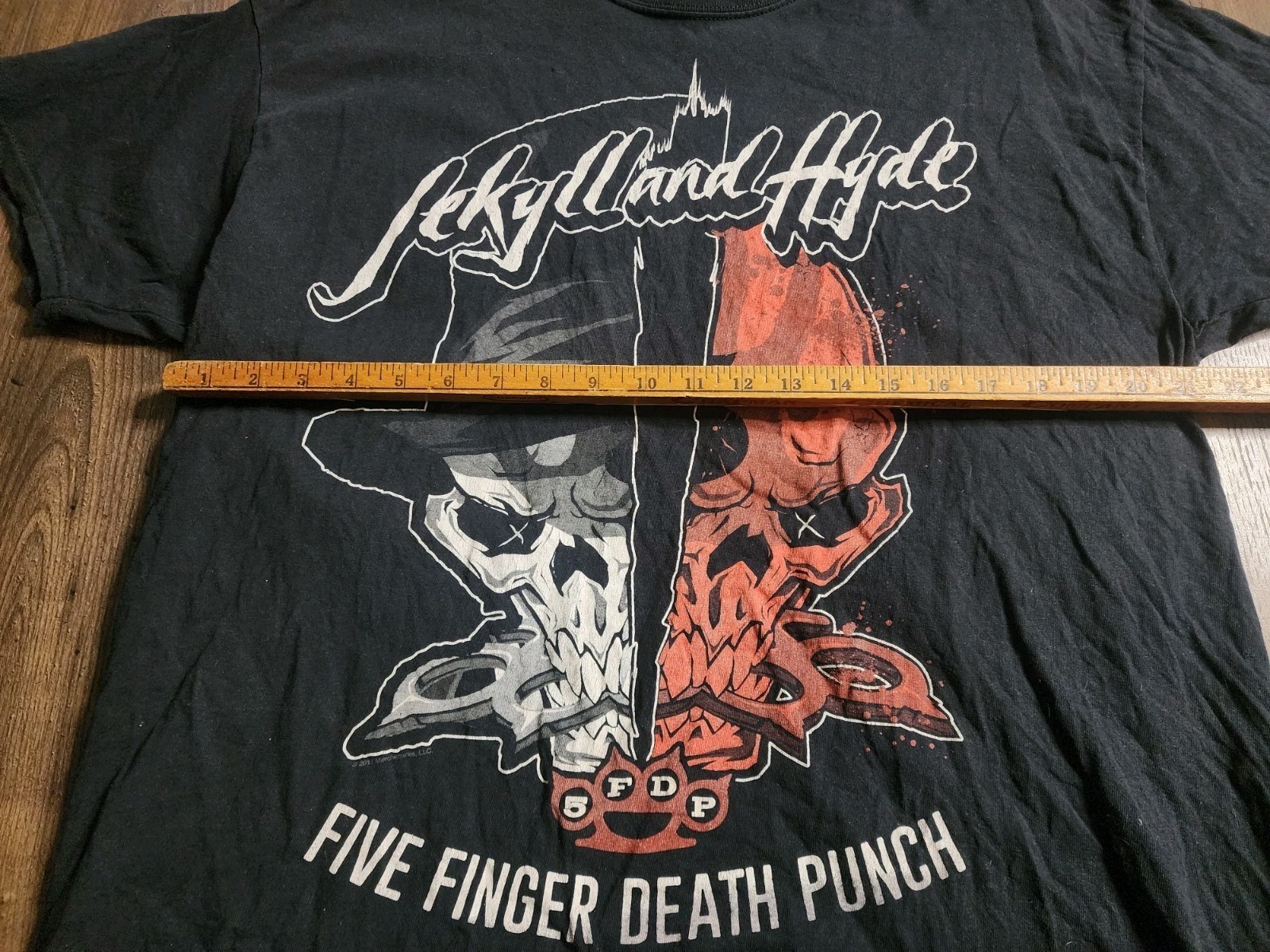 Mens XL Five Finger Death Punch FFDP Jekyll and Hyde T Shirt Distressed gallery