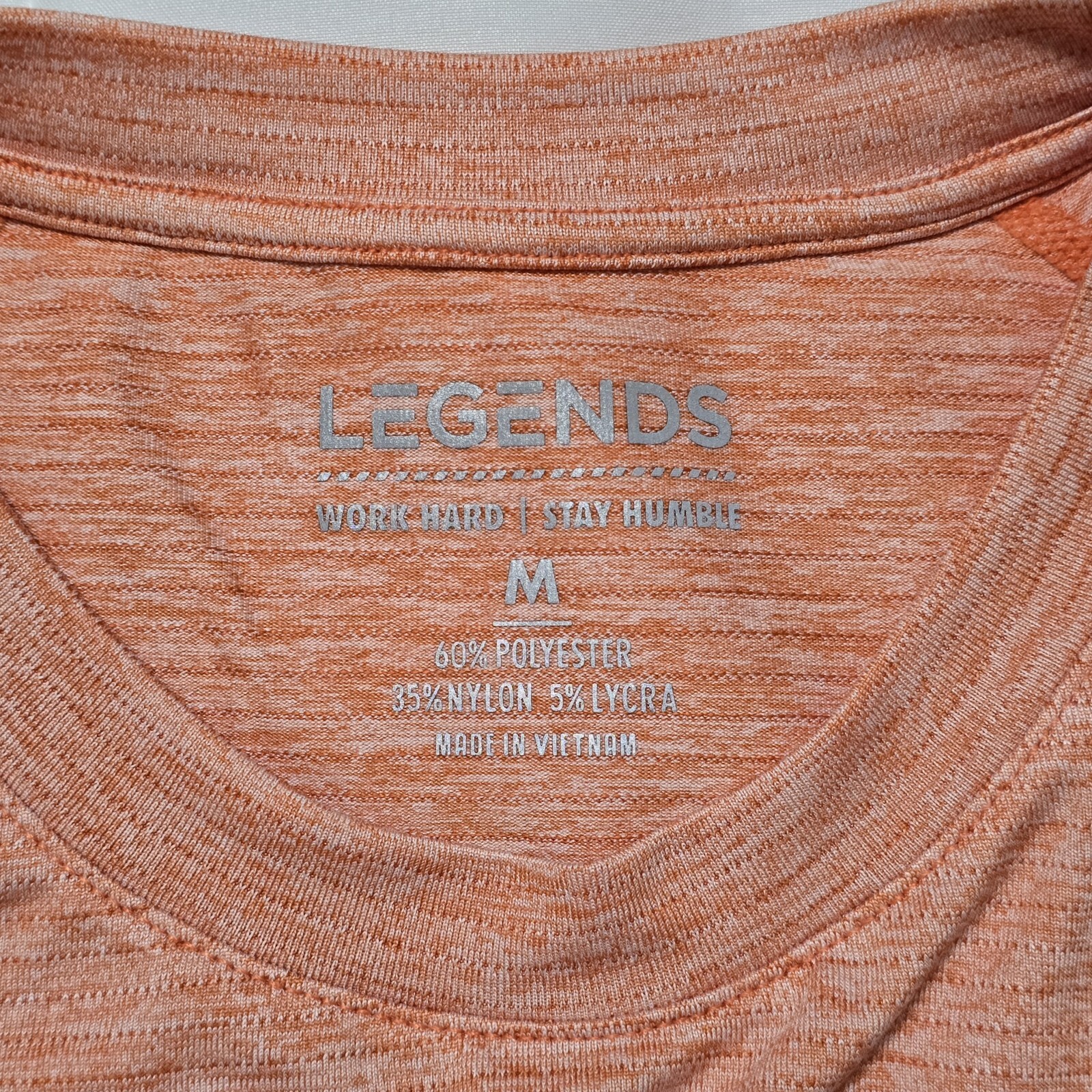 $50 Legends Mens Enzo Tee Coral Heather Sz Medium Athletic Scalloped Hem NWT gallery