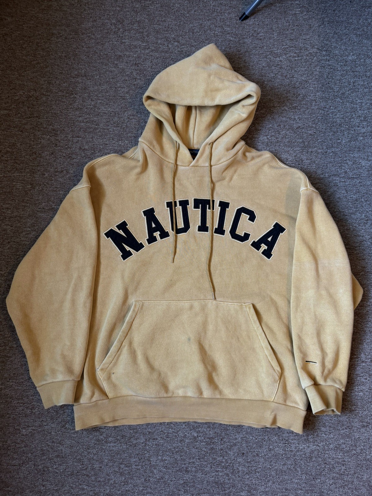 NAUTICA 22SS Arch Logo Hoodie, Size L, Cotton, BEG 221-1220 Vintage gallery