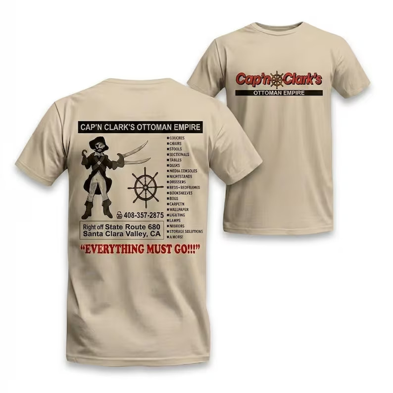 Cap'n Clark's Ottoman Empire T-Shirt, Funny Pirate Furniture gallery