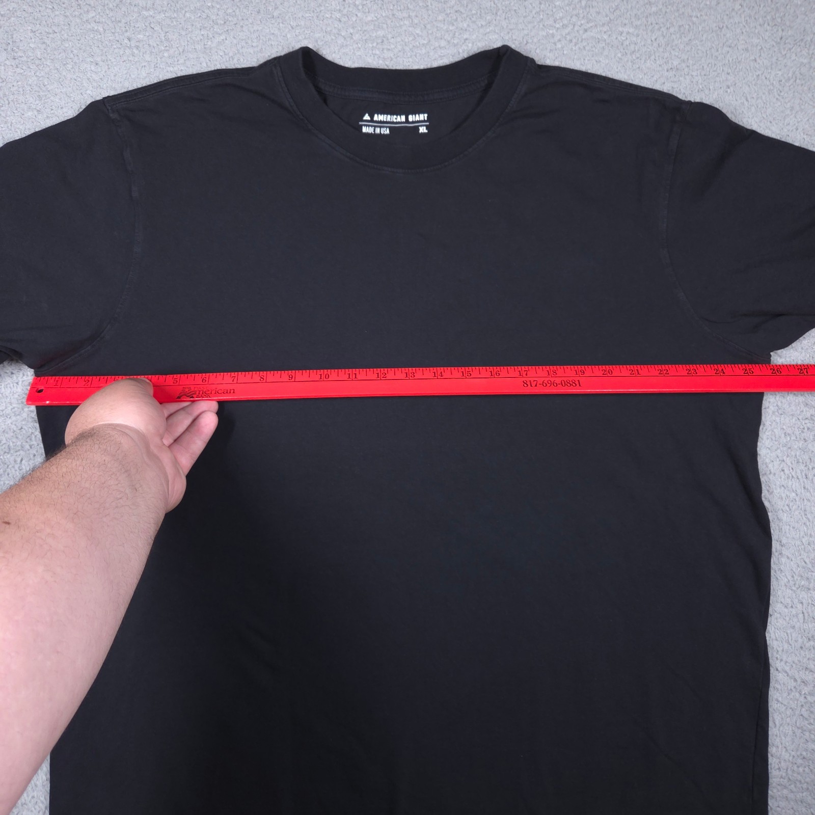 American Giant T-Shirt Men's XL Black Crew Neck Midweight 100% Cotton Tee gallery