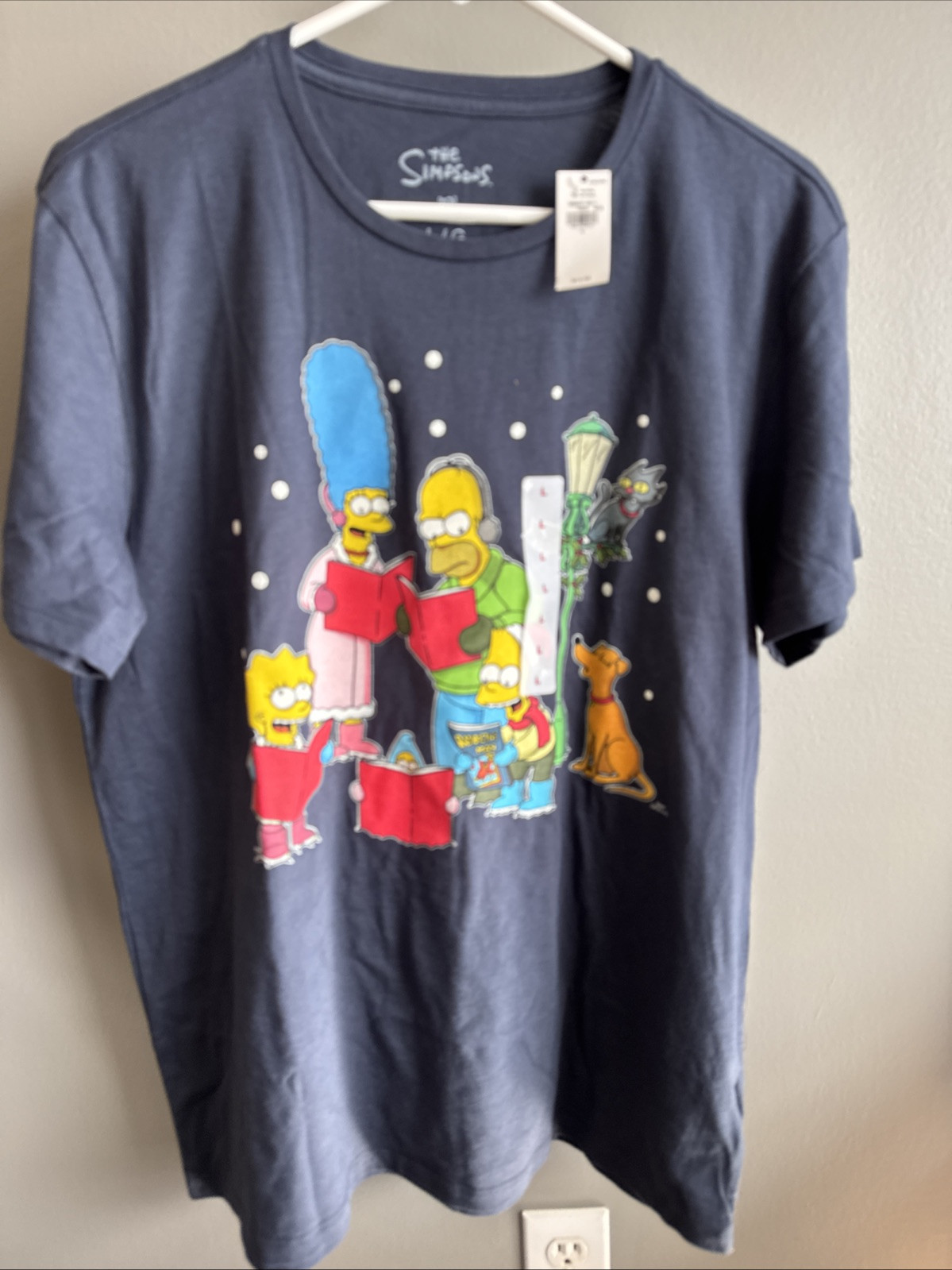 The Simpsons ~Christmas Carols T-shirt Adult Large Navy Blue NWT gallery