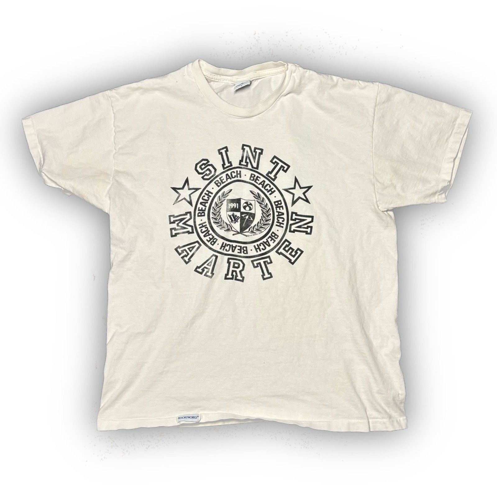 1990s sint maarten beach graphic t-shirt