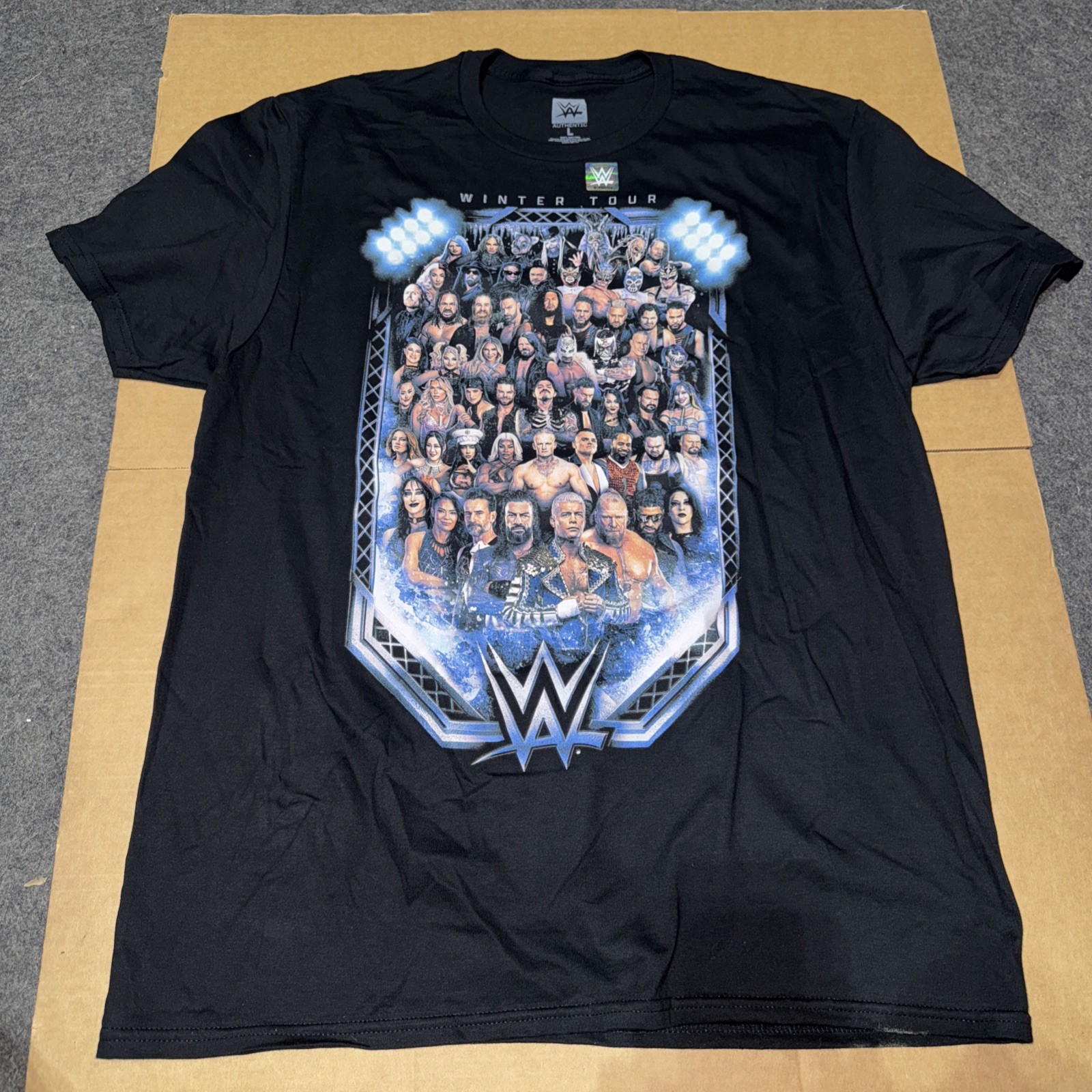 WWE Holiday WInter Tour 2025-2026 I Was There Merch T-shirt Size L in Hand