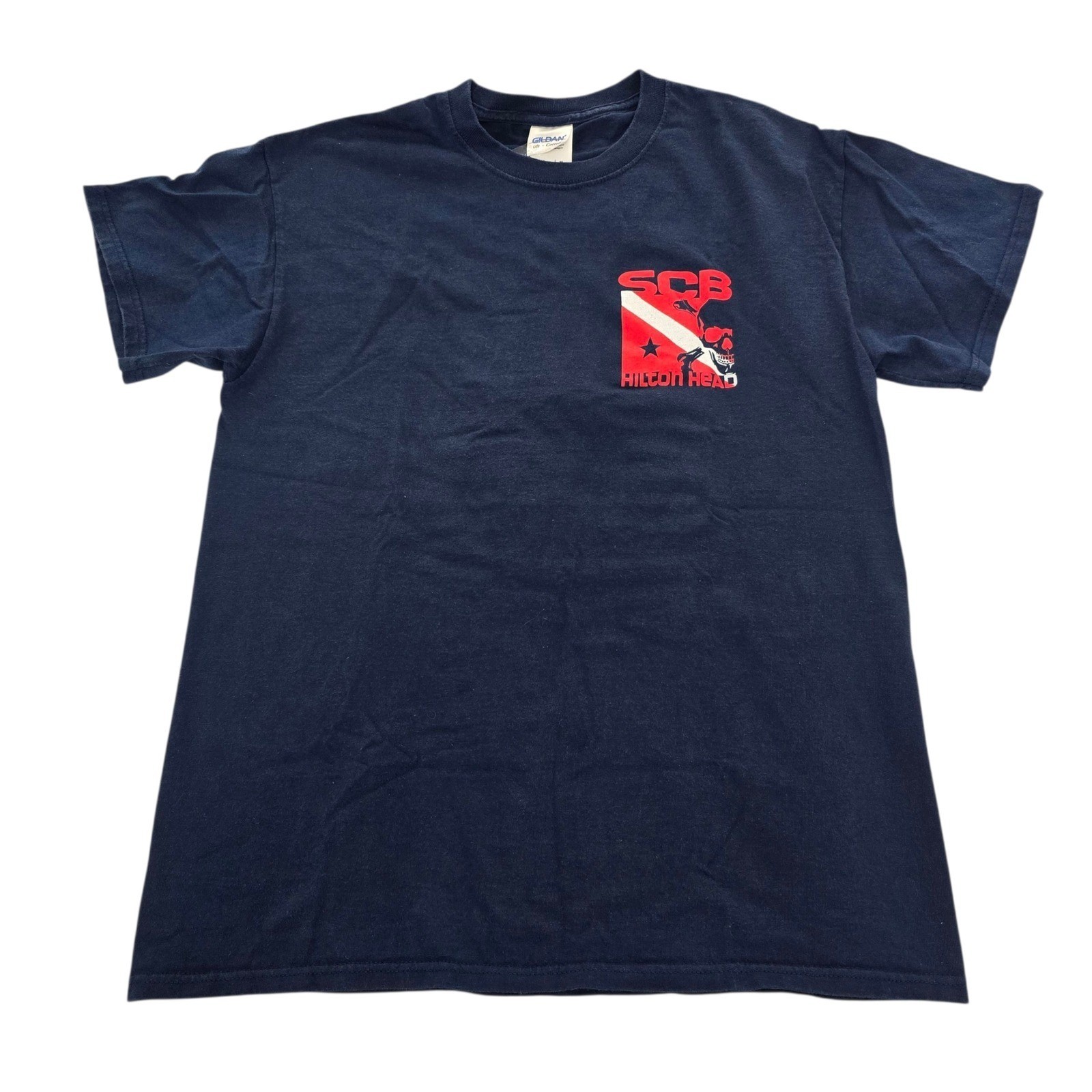 Skull Creek Boathouse T-Shirt Hilton Head SC Dive Flag Graphic Gildan M gallery