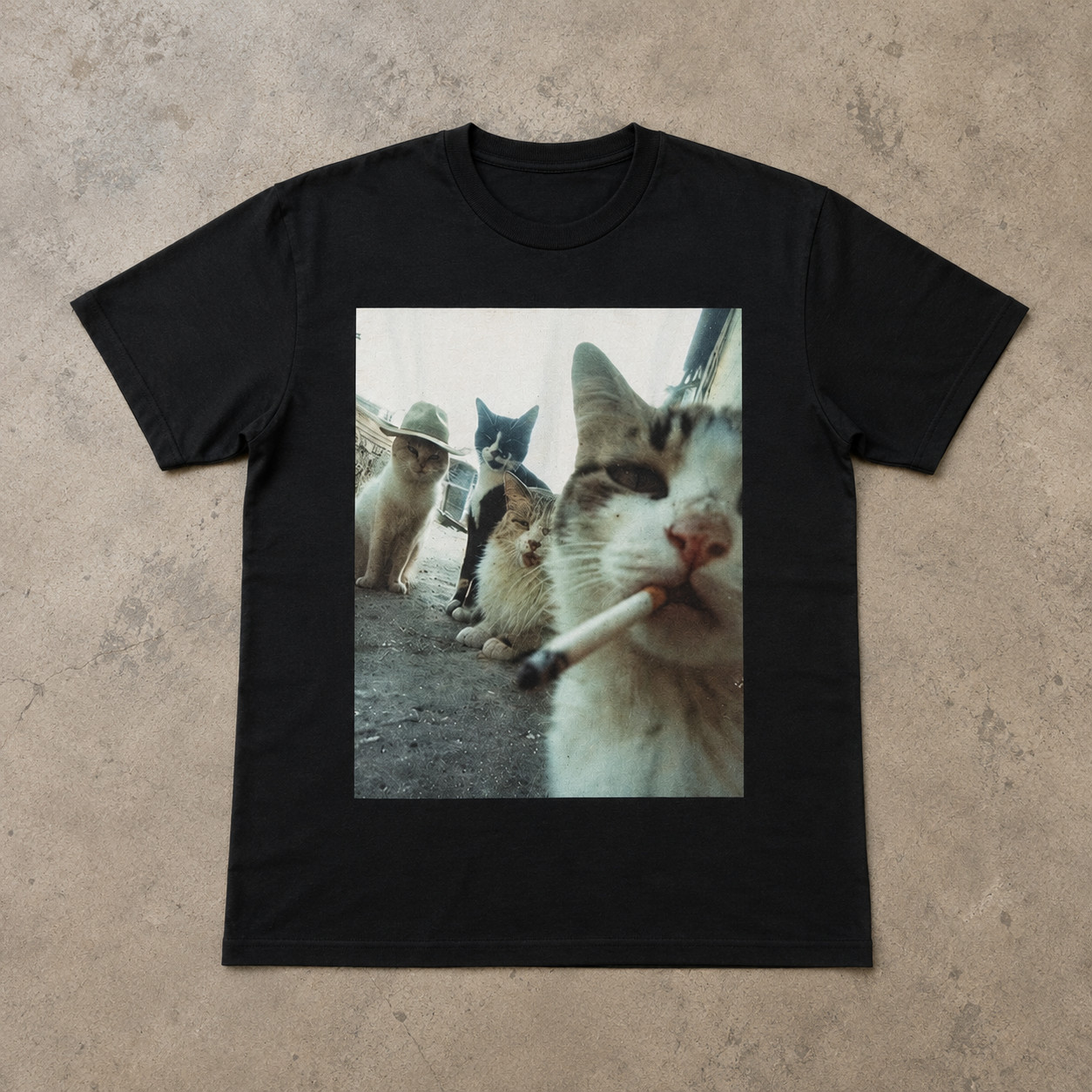 Funny Smoking Cat Meme T-Shirt - Featuring a Smoking Tabby Cat Design gallery