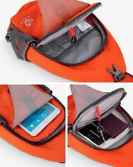 WATERFLY Crossbody Sling Backpack Sling Bag Travel Hiking Chest Bag Daypack