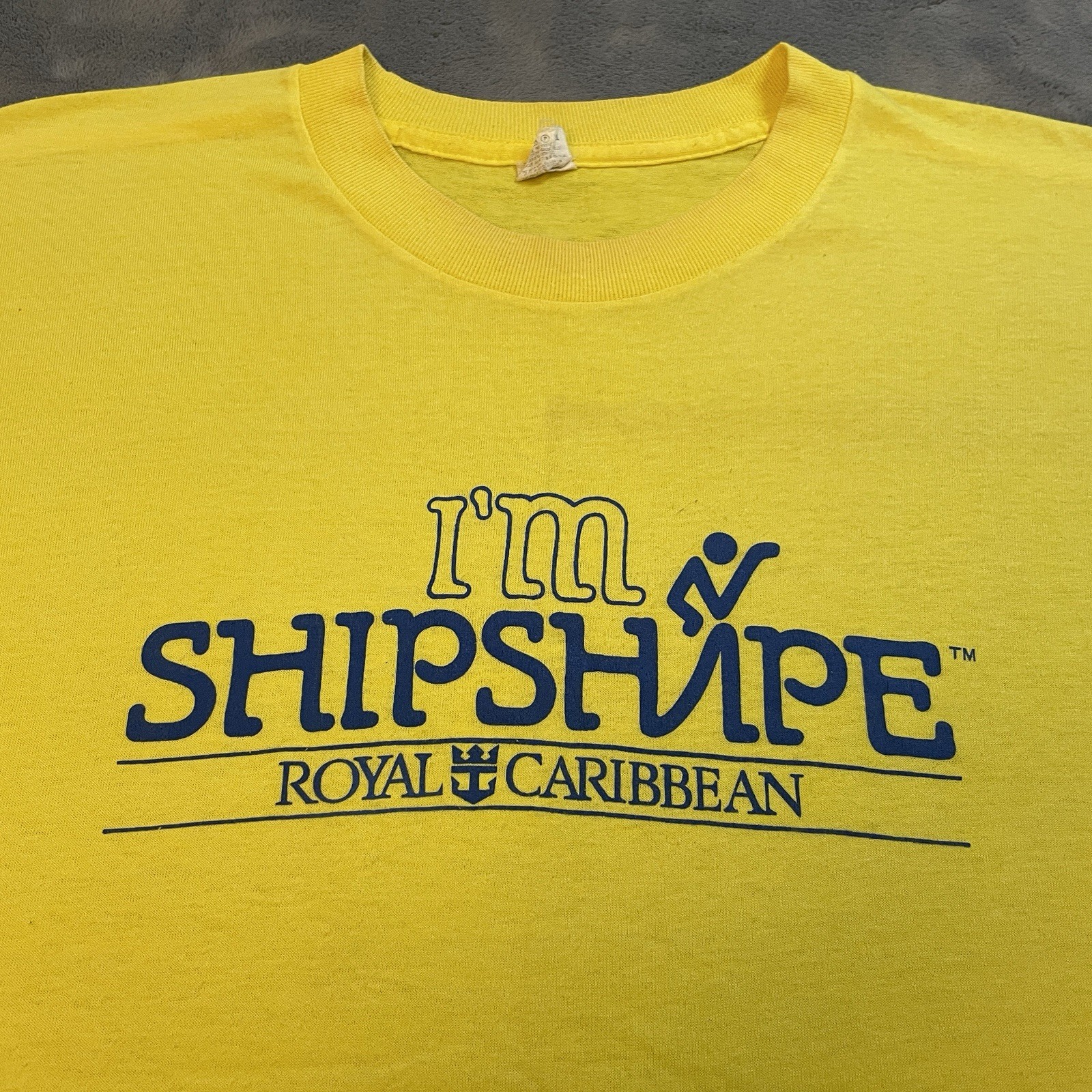 VTG 80s Single Stitch T-Shirt Mens Large Yellow Royal Caribbean Screen Stars 90s gallery