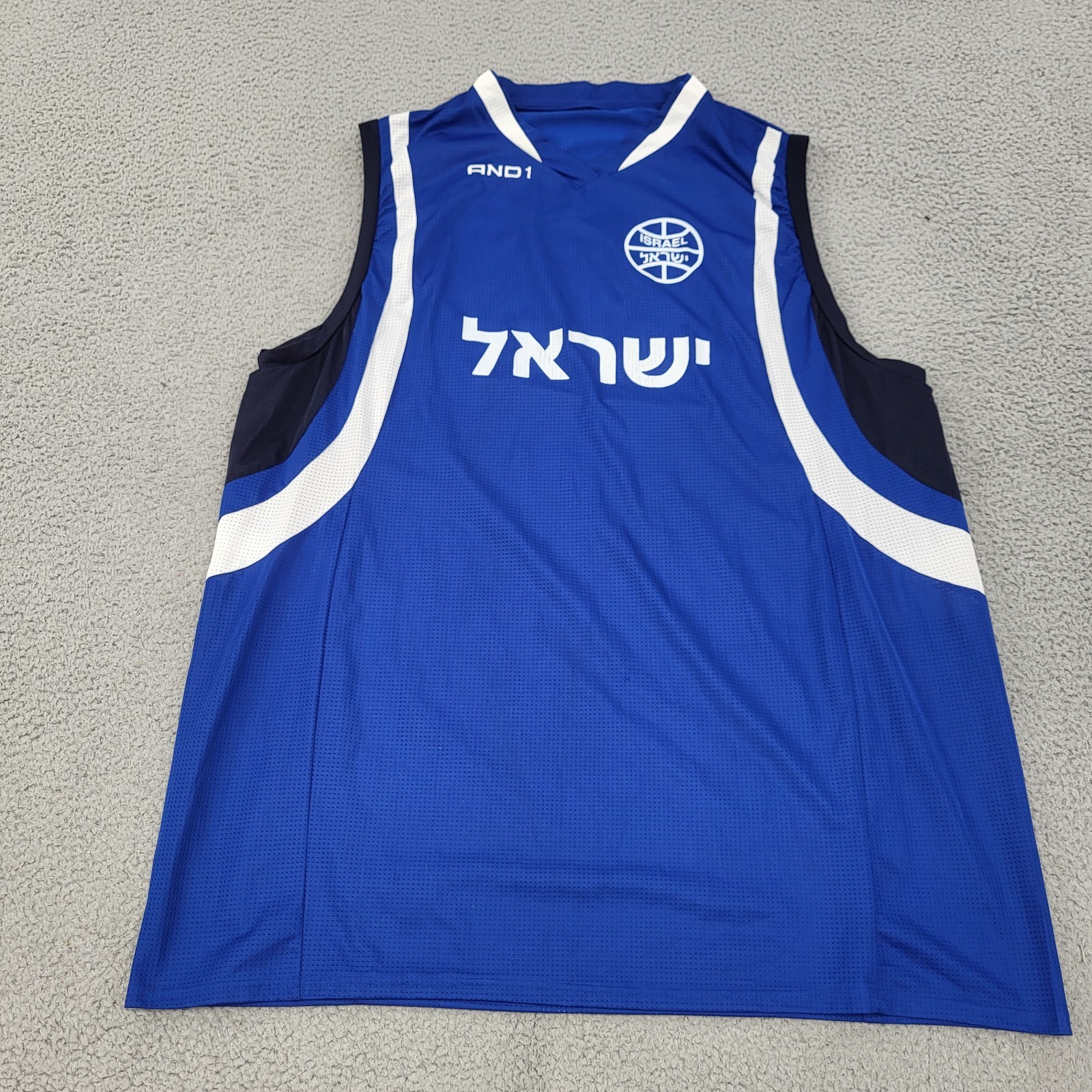 And1 Israel National Team Jersey Tank Top Mens 2XL XXL V-Neck Graphic Shirt
