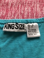 NWOT KingSize Shrink-Less Aquamarine Blue Tank Top 4XL 100% cotton