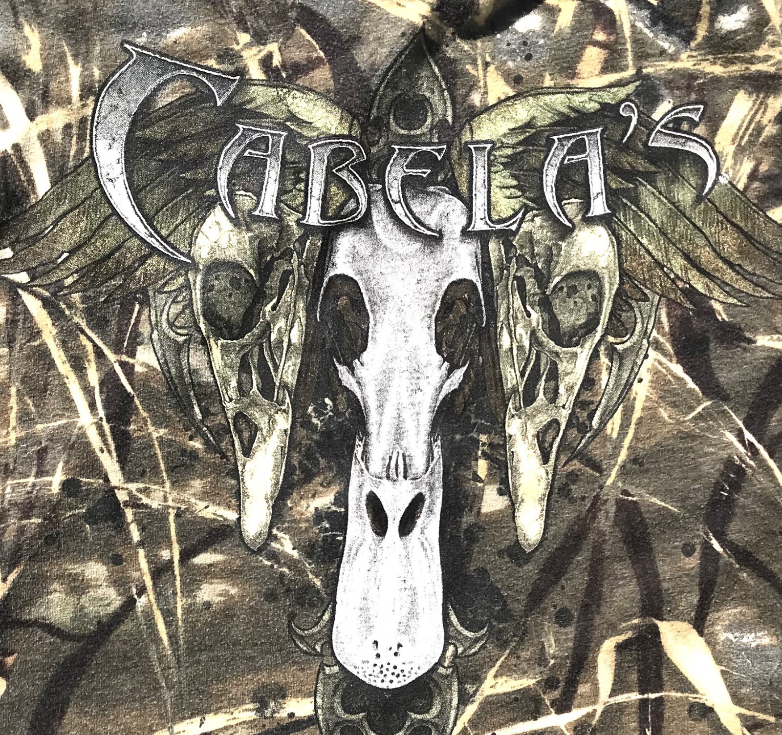 Cabela's Camouflage Large Paramount Outdoors Skull Camo Hunting T-Shirt gallery