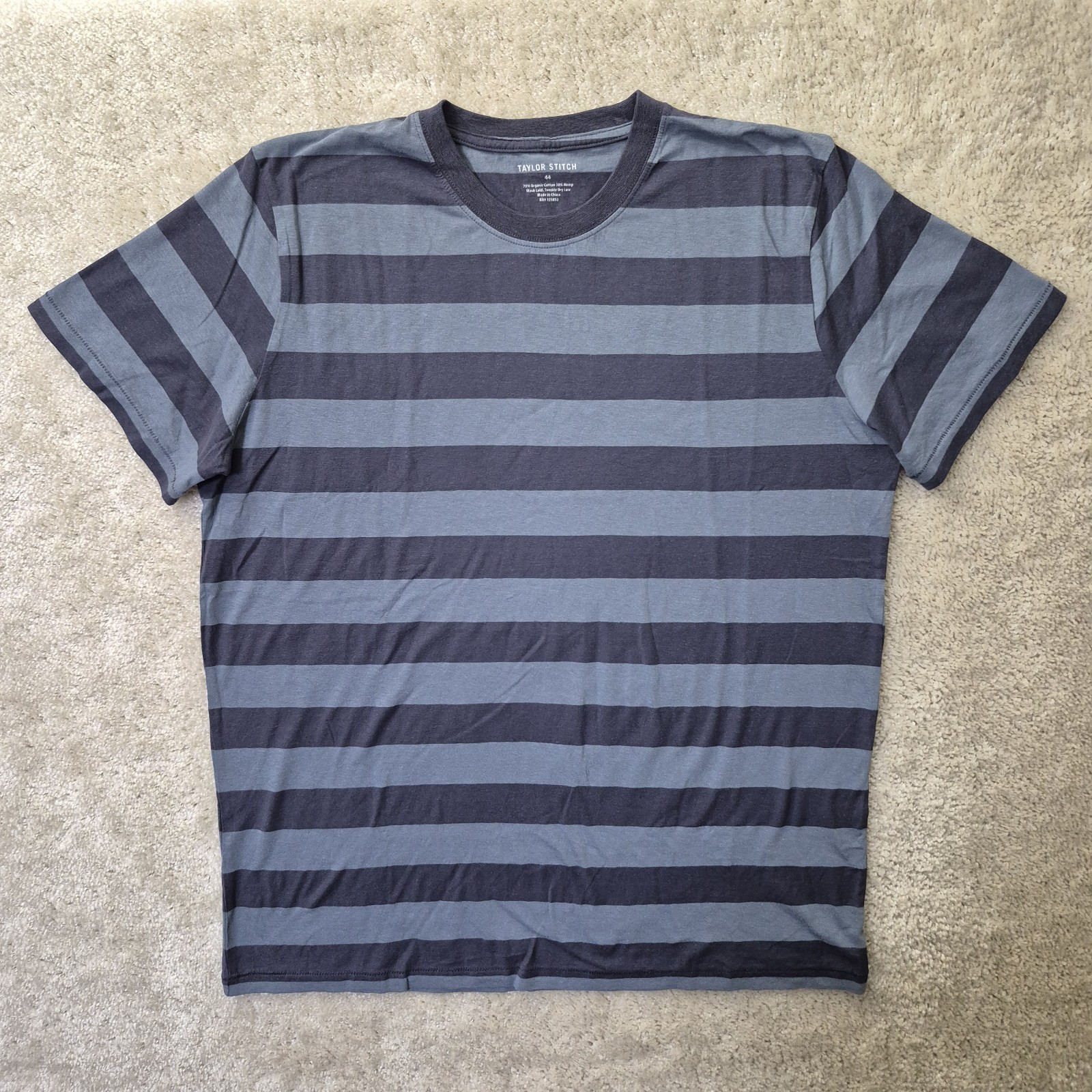 Taylor Stitch Cotton Hemp T Shirt Mens 44 XL Blue Outdoor Coastal Beach Hippie gallery