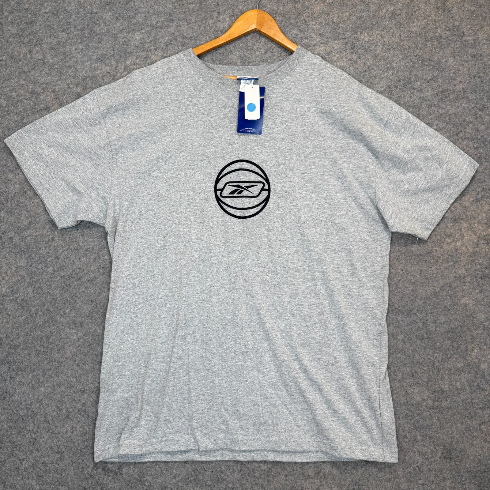 Vintage Reebok Basketball T Shirt Mens XL Hoops Y2K Logo Graphic Tee NEW gallery