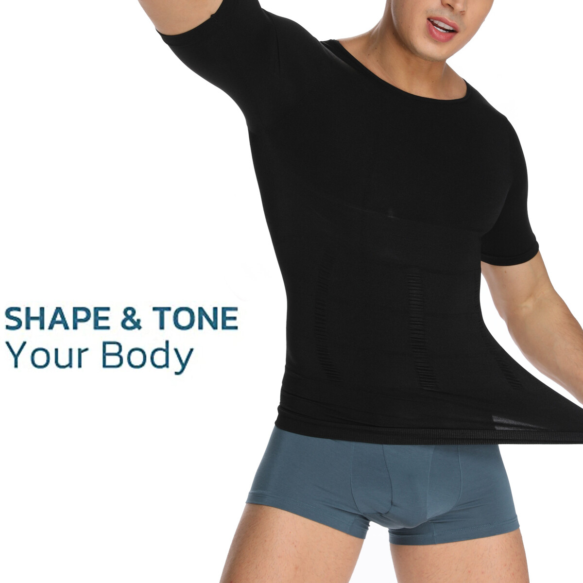 Gynecomastia Compress Tank Top Men Slimming Body Shaper Vest Undershirt Cooling gallery