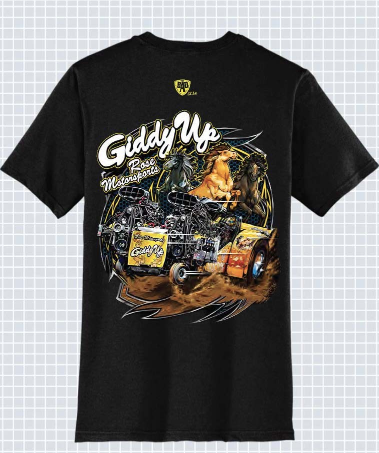Giddy Up Super Modified Tractor Pulling Shirt Rose Motorsports Racing Tee