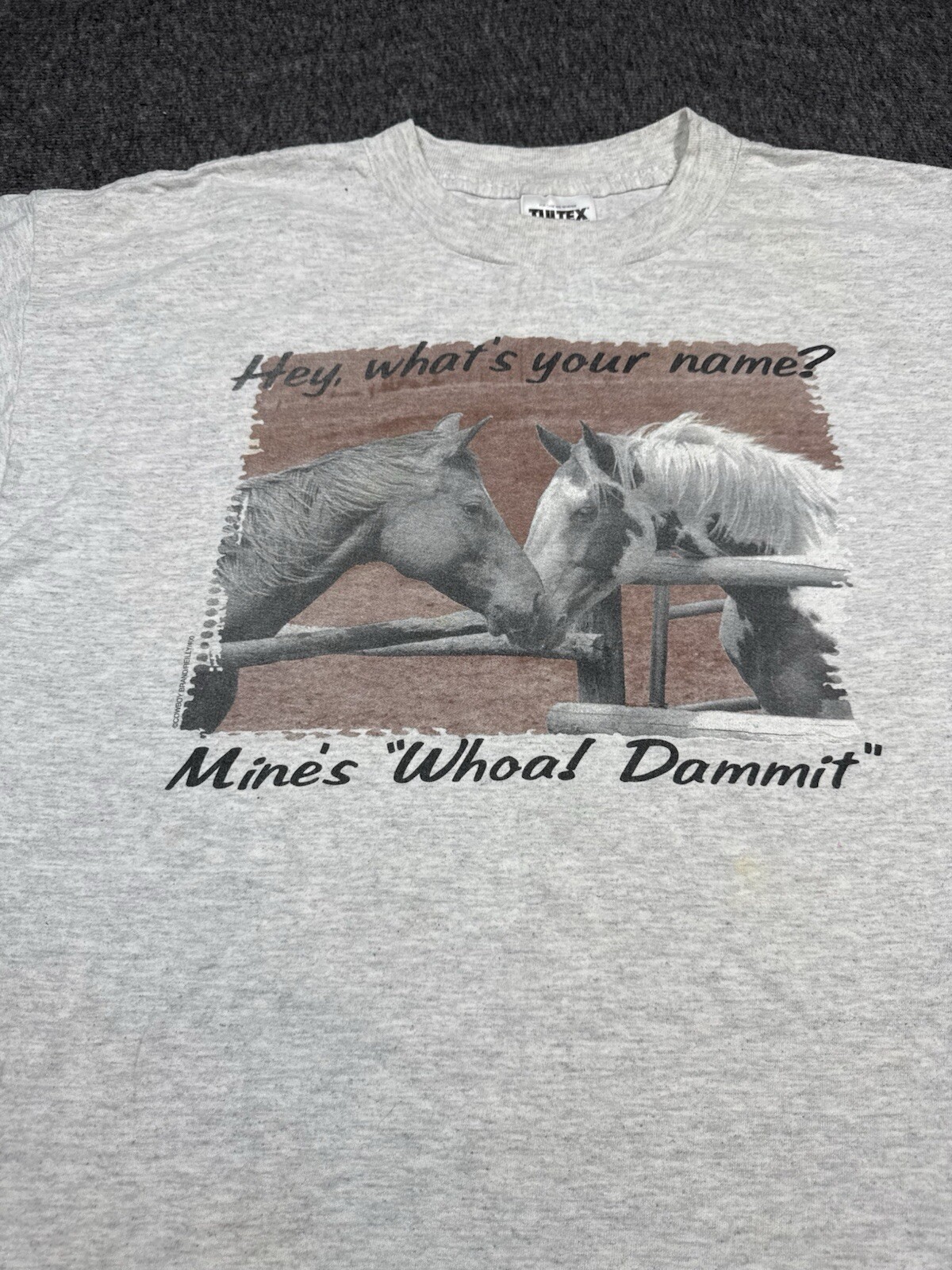 Tultex Horse Shirt Mens XL Gray Vintage Funny gallery
