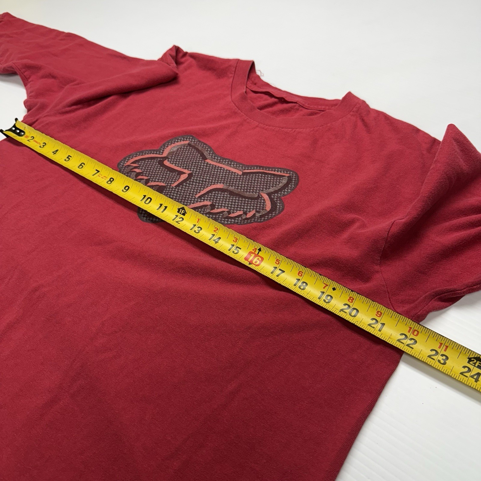 Fox Racing Center Logo Mens Long Sleeve T-Shirt L Red Skater BMX Punk Graphic gallery