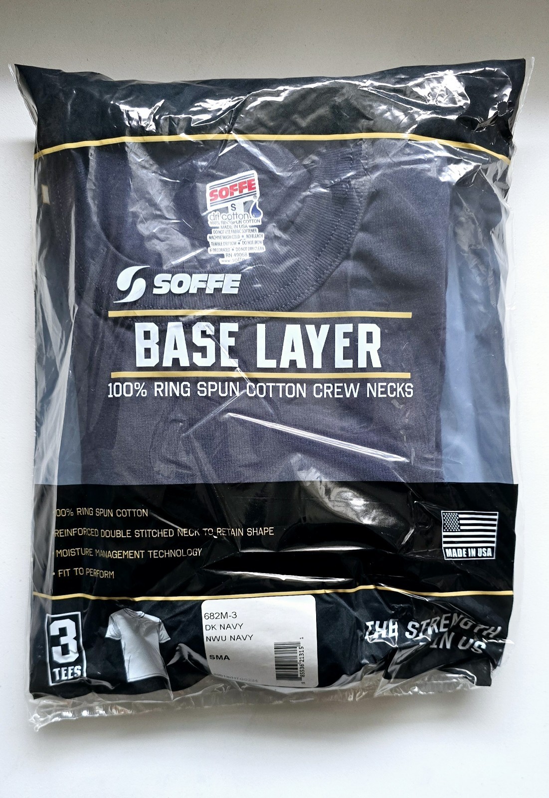 SOFFE Military Men's T-Shirts 3pk - Navy (682M-3) Small gallery