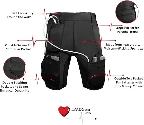 LVAD Men Tank Top for HeartMate Black & White LVAD Shirt with LVAD Shorts S-5XL gallery