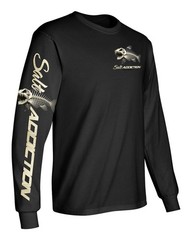 Salt Addiction Bonefish Flats Fishing Long Sleeve T Shirt Cotton Fish bones