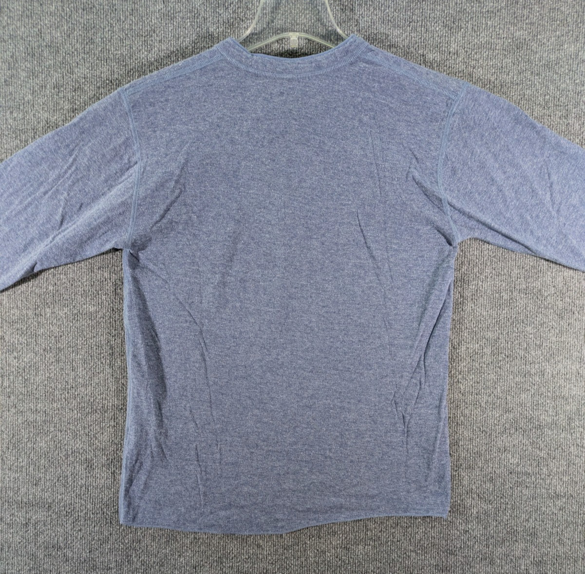 LL Bean Mens M Traditional Fit River Driver Henley Shirt Wool Nylon Blue Thermal gallery