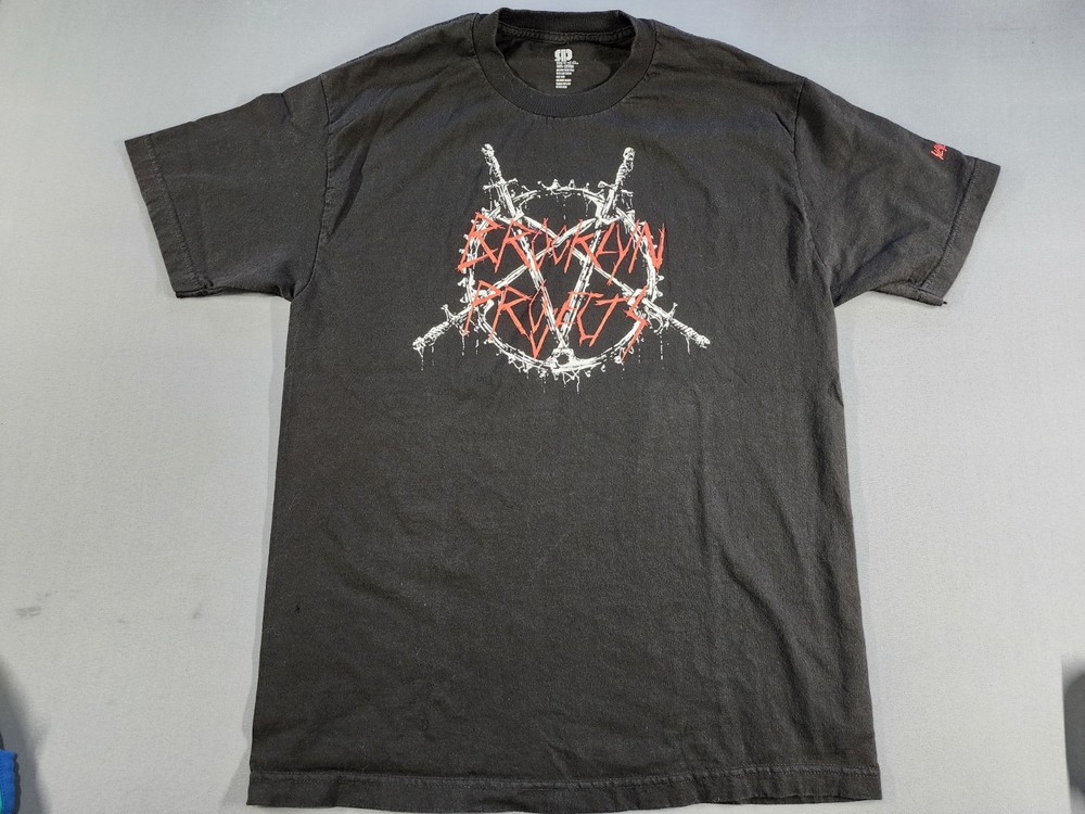 Vtg Brooklyn Projects Slayer Men L Short Sleeve Shirt Rock Band Tee Death Metal