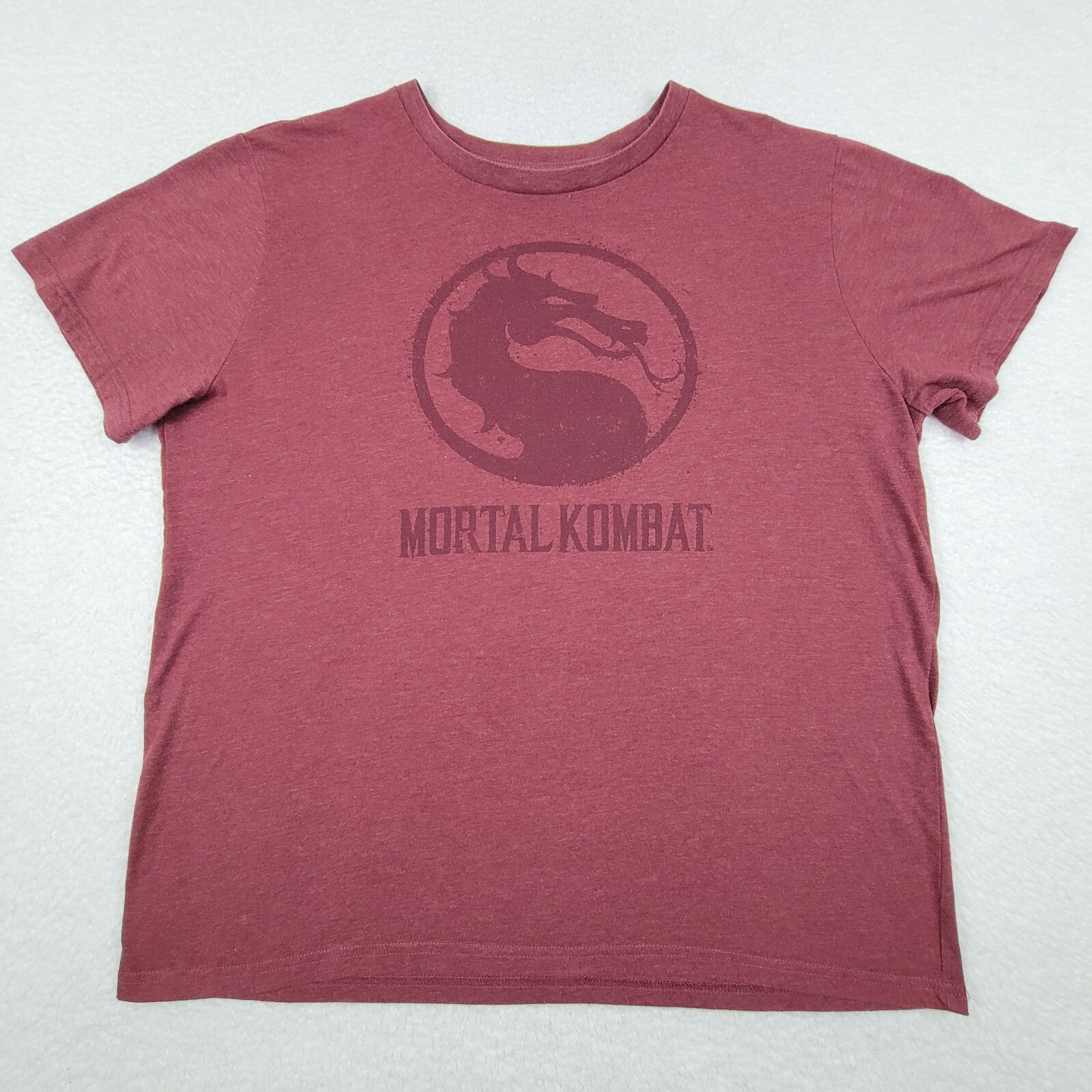 Mortal Kombat Klassic Short Sleeve Shirt Mens 2XL Red Cotton Dragon Logo Graphic gallery