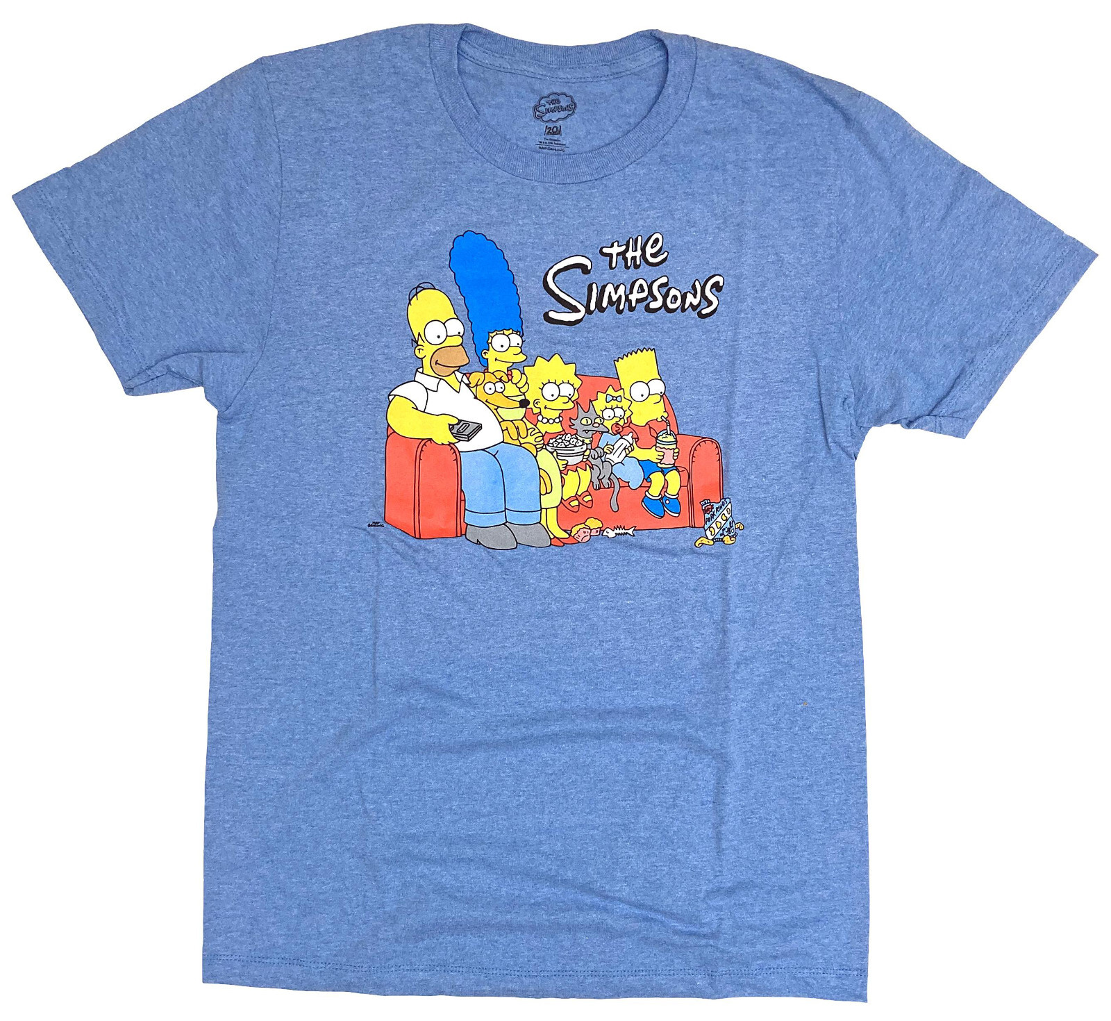 The Simpsons Family Couch Men's Blue Heather T-Shirt New gallery