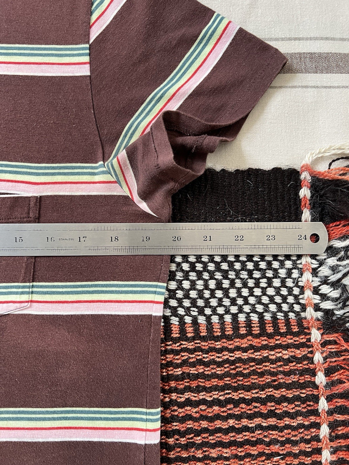 LVC T-Shirt M Levi's Vintage Clothing 50s 60s Casuals Brown Stripe Single Stitch gallery
