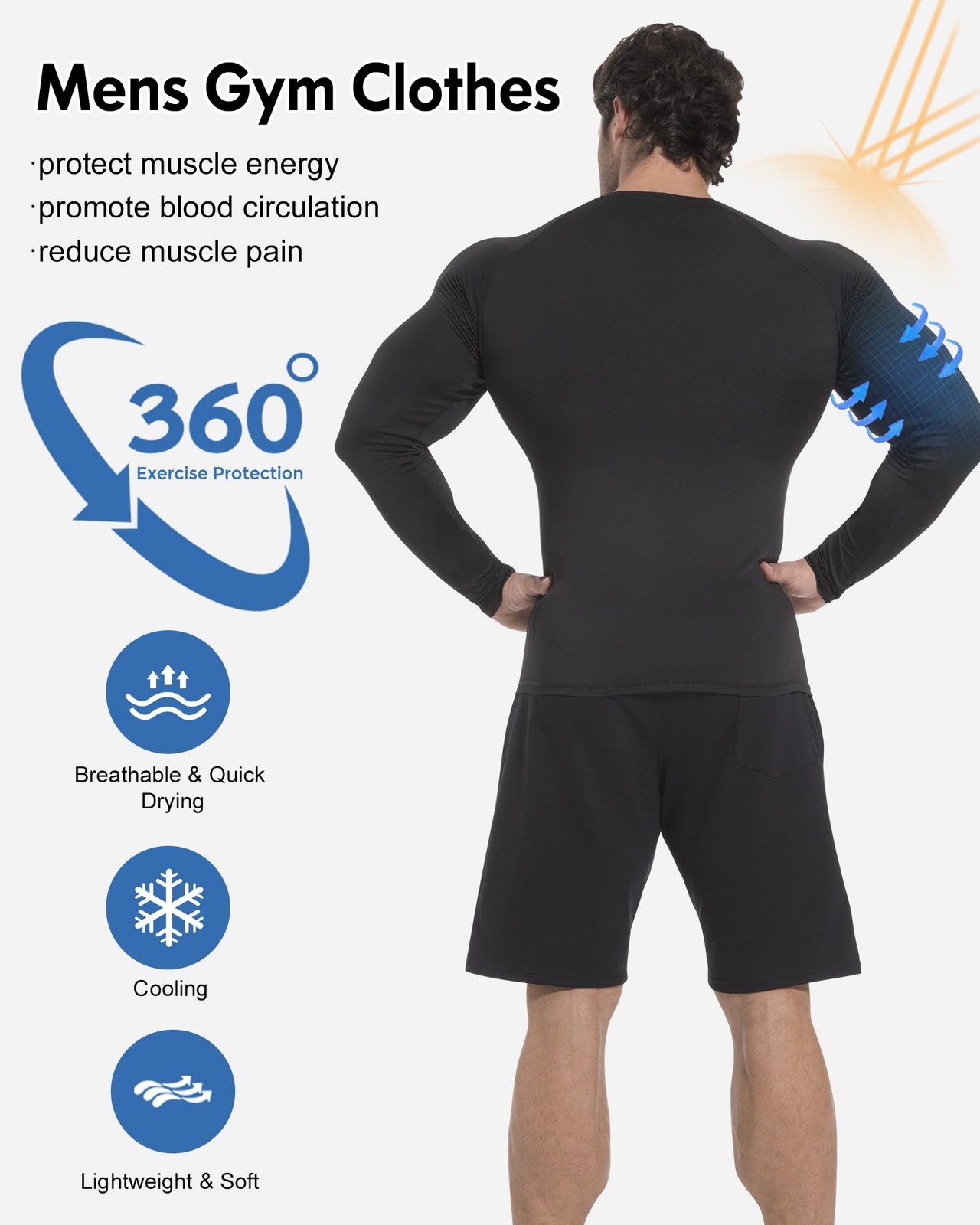 4 Pack Men's Compression Shirts Long Short Sleeve Dry Cool Rash Guard XX-Small gallery