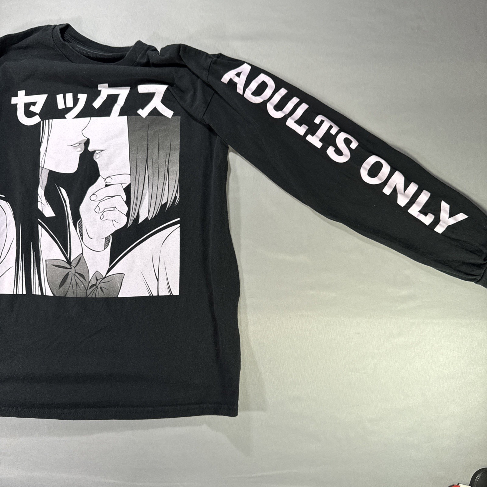 Bad Habits Spencers Long Sleeve T-Shirt Medium Black Graphic Alt Streetwear gallery