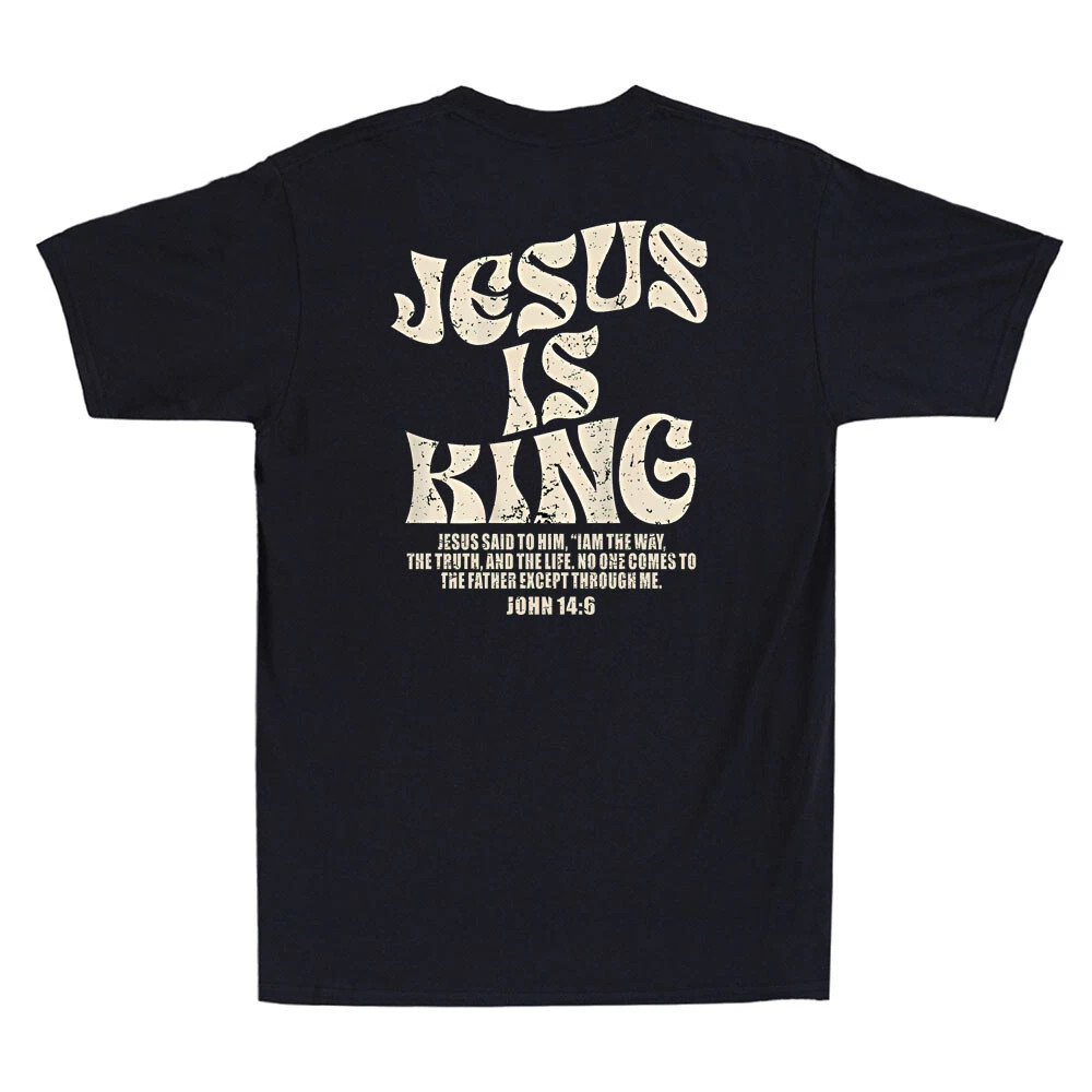 Jesus Is King Bible Verse John 14:6 Christian Religious Black T-shirt gallery