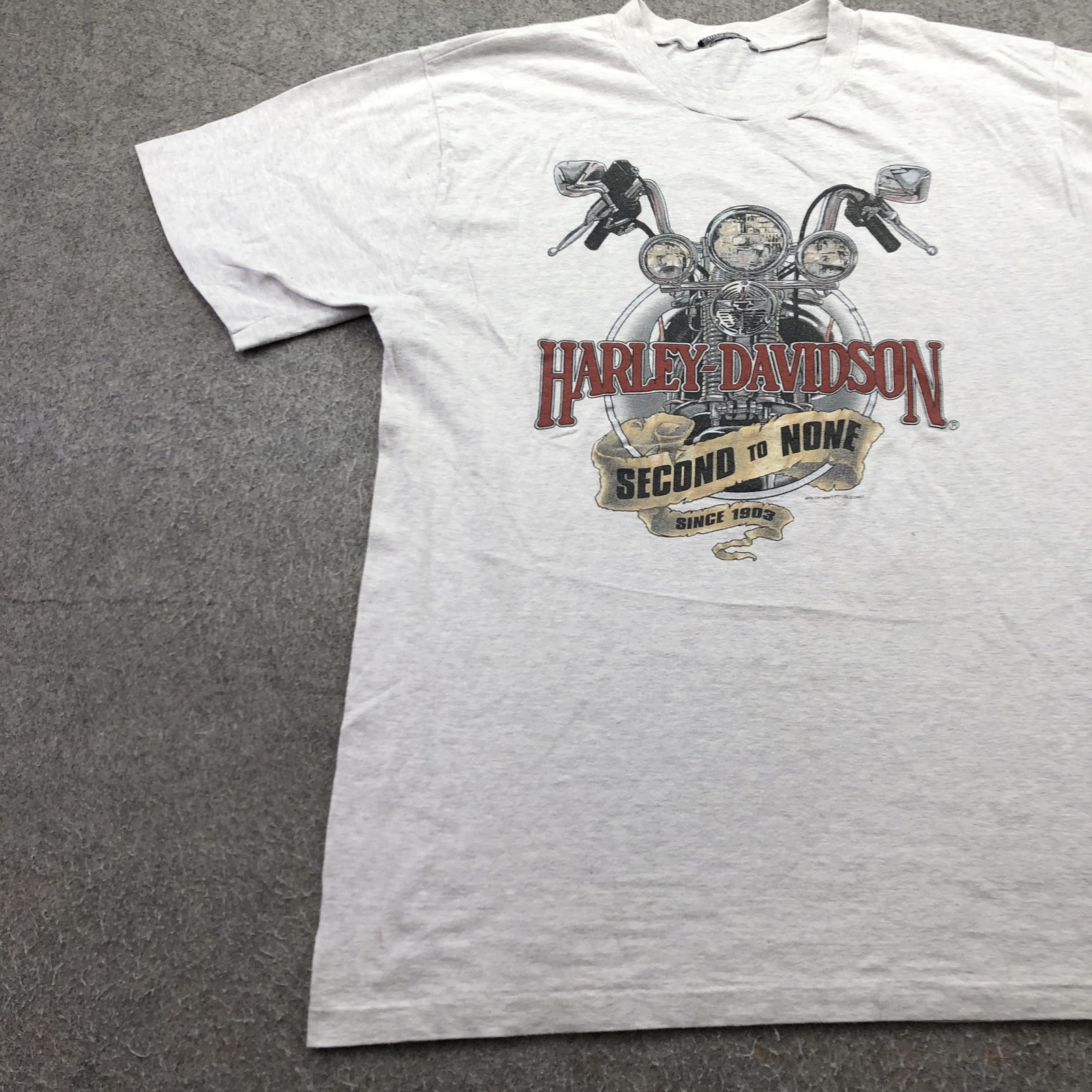 Vintage Harley-Davidson Shirt Mens Large Gray Second To Motorcycle Graphic gallery