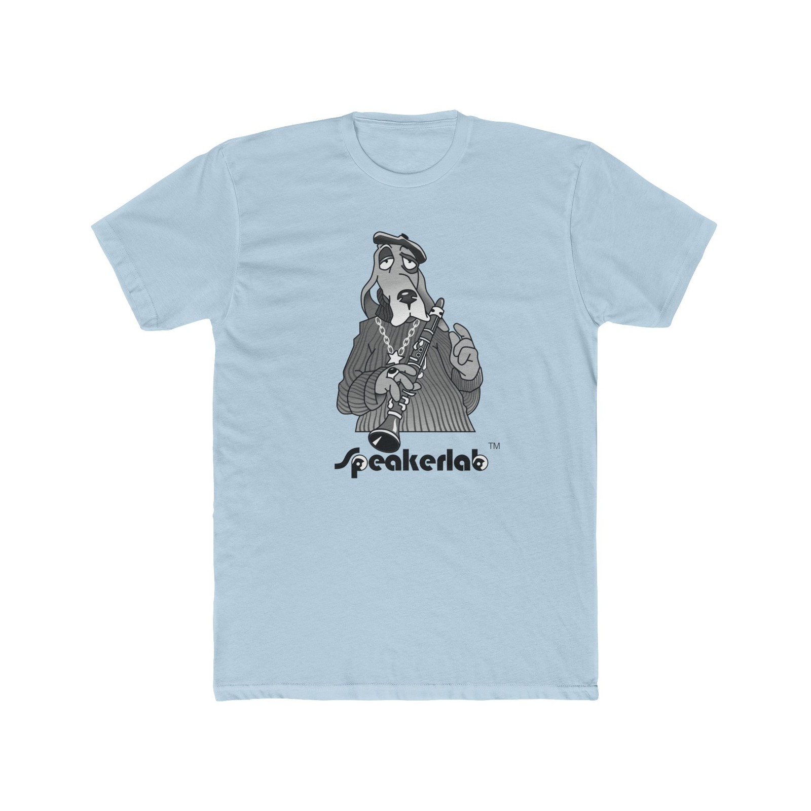 Speakerlab Speakers T-Shirt | 70's Woofer Mascot | Vintage Home Audio - Lt Blue gallery