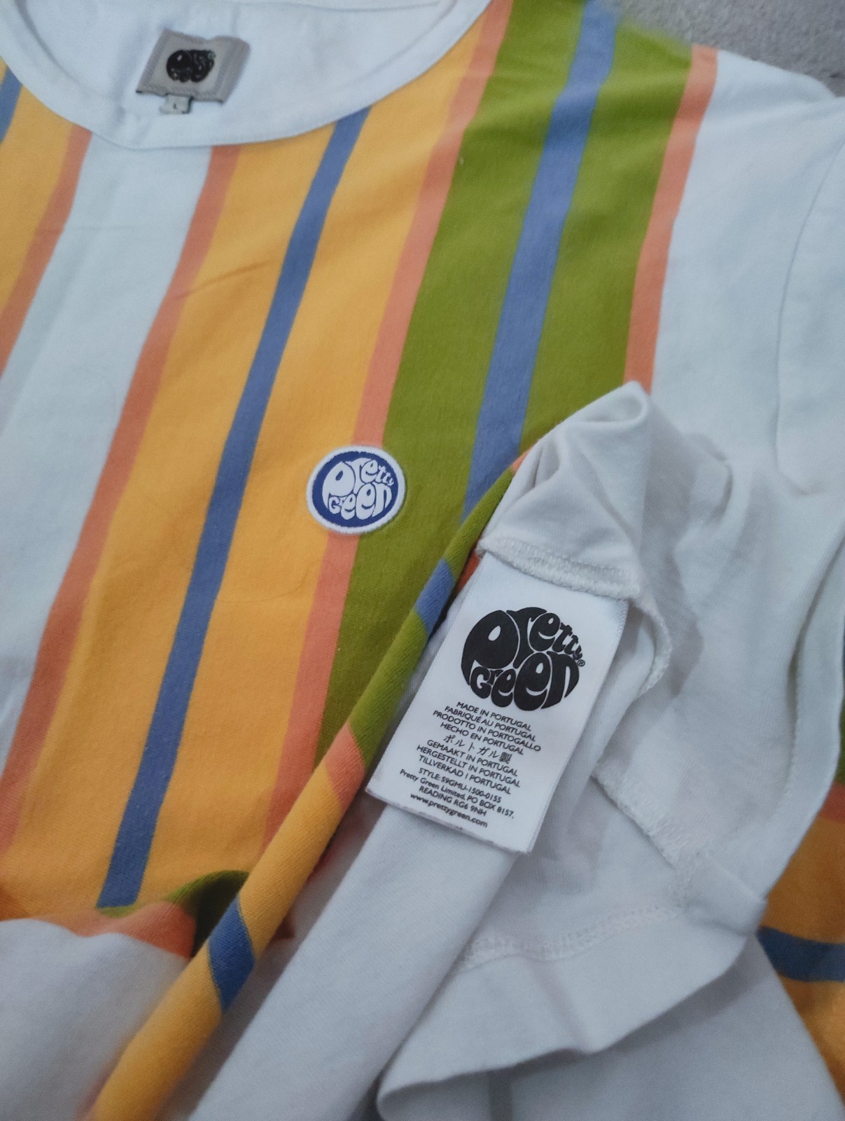 Pretty Green Striped T-shirt - L - Multicoloured - Mod Casuals 60s gallery