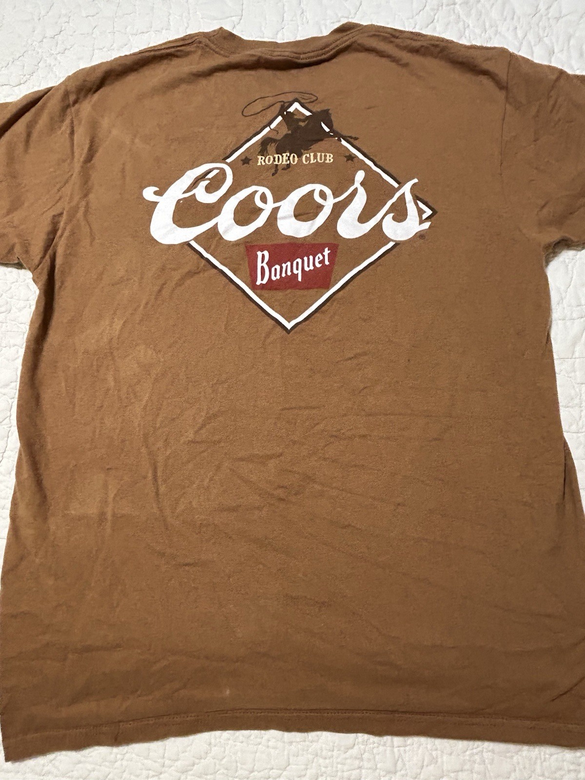 Tee Luv Men’s Size M T-Shirt Coors Banquet Team Rodeo Tan gallery