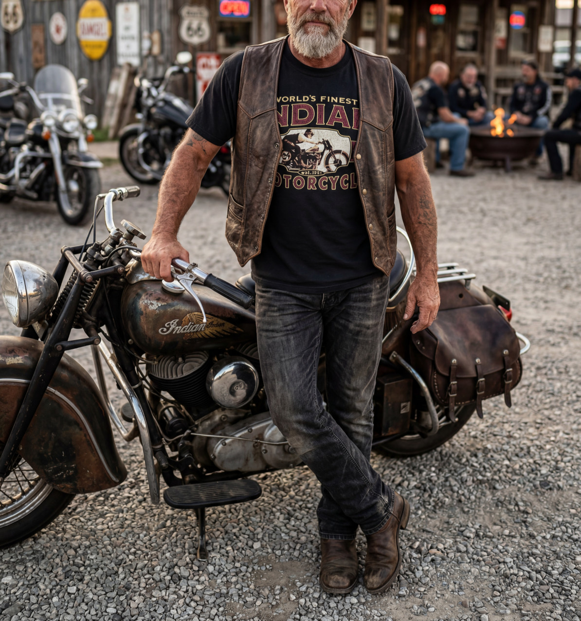 Vintage Indian Motorcycle T-Shirt, L/XL gallery